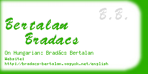 bertalan bradacs business card