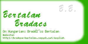 bertalan bradacs business card